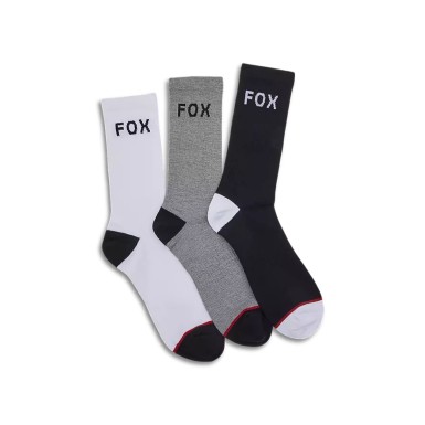 Calcetines Fox Crew - Pack de 3 - Negro/Gris/Blanco