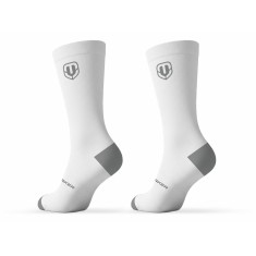 Chaussettes Hautes Performances antimicrobiennes - Blanc/Gris