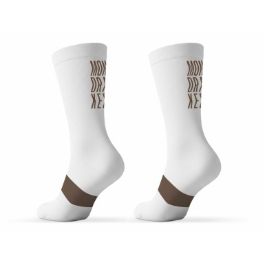 Calcetines de alto rendimiento antimicrobianos - Blanco/Marrón