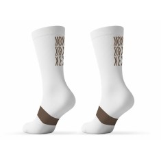 High-Performance Antimicrobial Socks - White/Brown