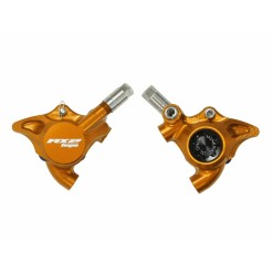 RX2 Complete Flat Mount Caliper - Mineral Oil Version - Orange