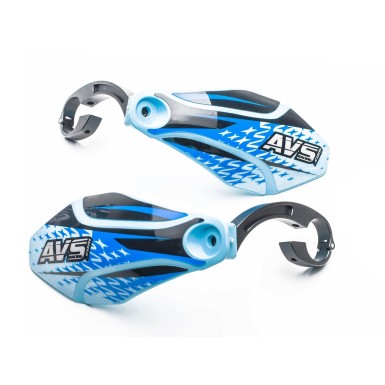Protège mains avec pattes aluminium - Bleu clair / Noir