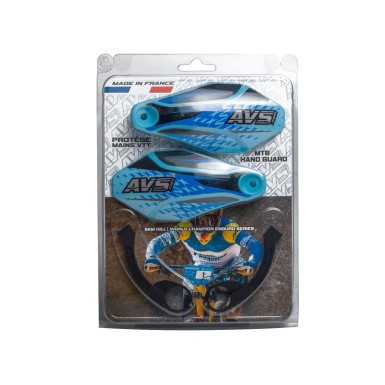 Protège mains avec pattes aluminium - Bleu clair / Noir