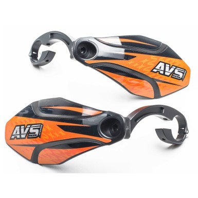Protège mains avec pattes aluminium - Noir / Orange