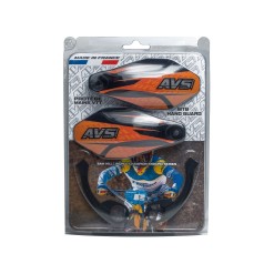 Protectores de manos con anclajes de aluminio - Negro / Naranja