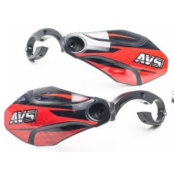 Protectores de manos con anclajes de aluminio - Negro / Rojo