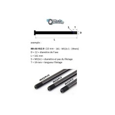 Eje delantero F12.5 - L119 - M12x1 - 15 mm (Carretera)