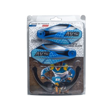 AVS Protège mains avec pattes aluminium - Bleu foncé / Noir - Purebike