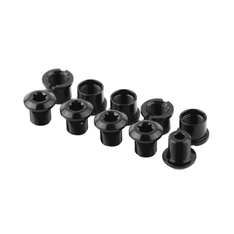 Set of 5 bolts + chainring nuts. MTB replacement parts