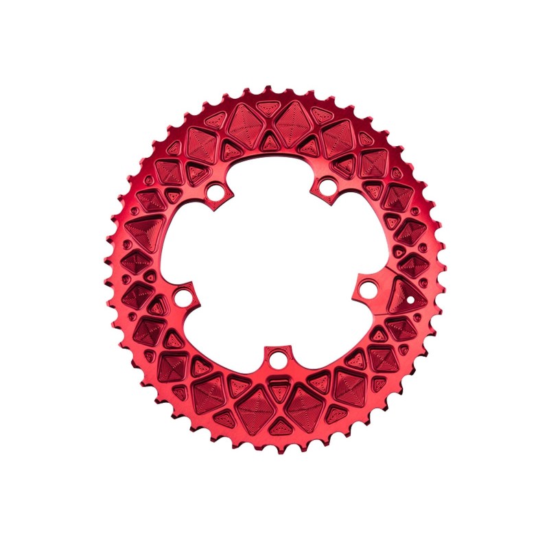 Premium Oval Chainring - 5-bolt 110 mm for Sram - Red