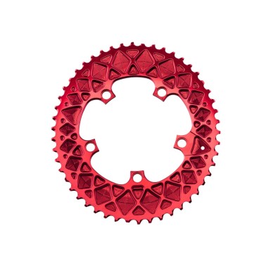 Absolute Black Plateau Ovale Premium - 5 trous 110 mm pour Sram - Rouge - Purebike