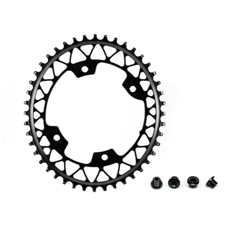 Gravel Oval Narrow Wide chainring 110 mm 4-bolt Black