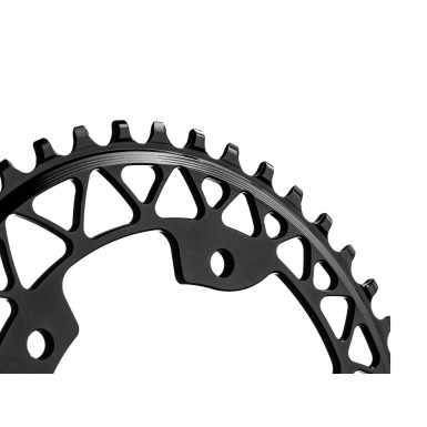 Absolute Black Plateau Gravel Oval Narrow Wide 110 mm 4 Trous Gris - Purebike