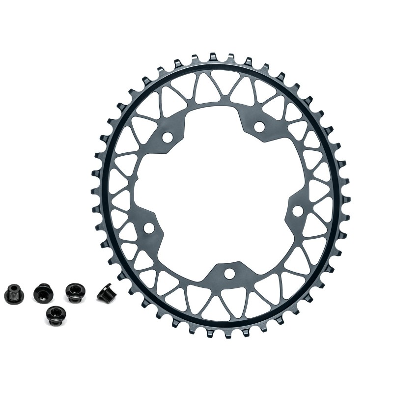 Gravel Oval Narrow Wide chainring 110 mm 5-bolt Gray