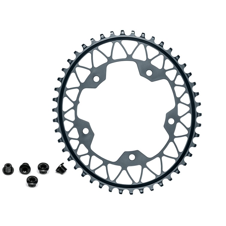 Gravel Oval Narrow Wide chainring 110 mm 5-bolt Gray