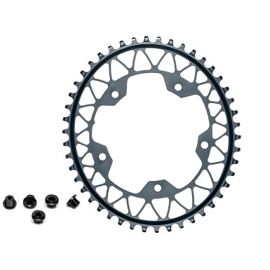 Absolute Black Plateau Gravel Oval Narrow Wide 110 mm 5 Trous Gris - Purebike