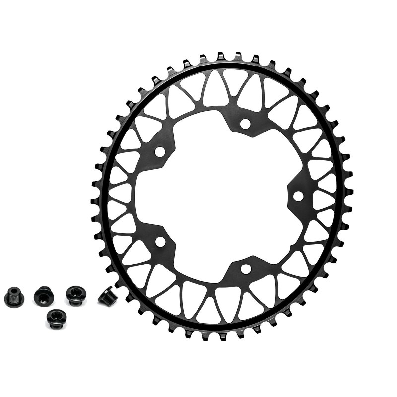 Gravel Oval Narrow Wide chainring 110 mm 5-bolt Black