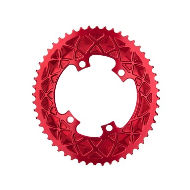 Plato ovalado Premium - 4 agujeros 110 mm (Shimano asimétrico) - Rojo