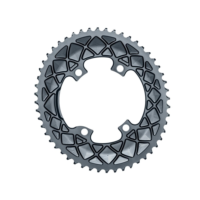 Premium Oval Chainring - 4-bolt 110 mm M9100/8000 - Gray