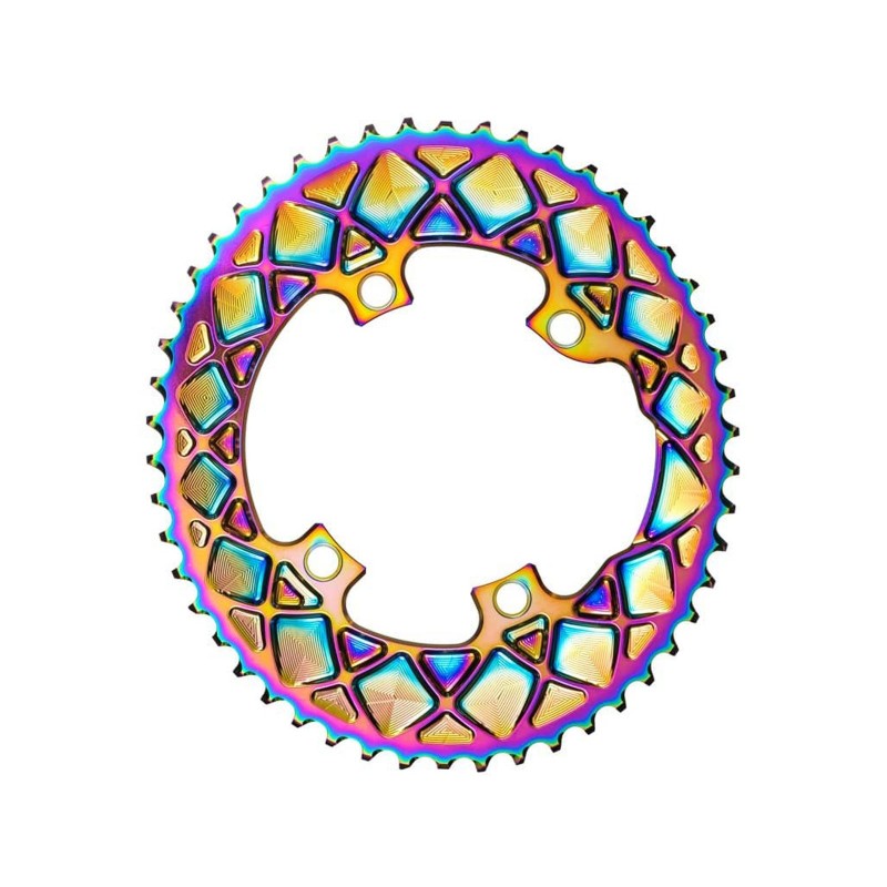 Plateau Ovale Premium - 4 trous 110 mm M9100/8000 - PVD Rainbow