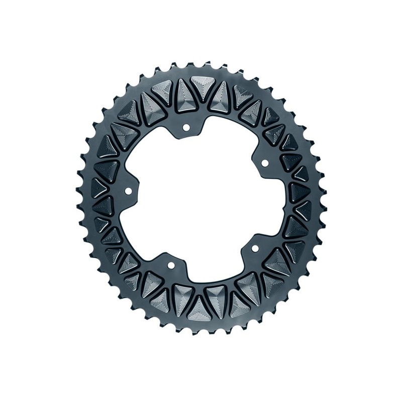Premium Sub-Compact Oval Chainring - 5-Bolt 110 mm - Gray - 48 Teeth