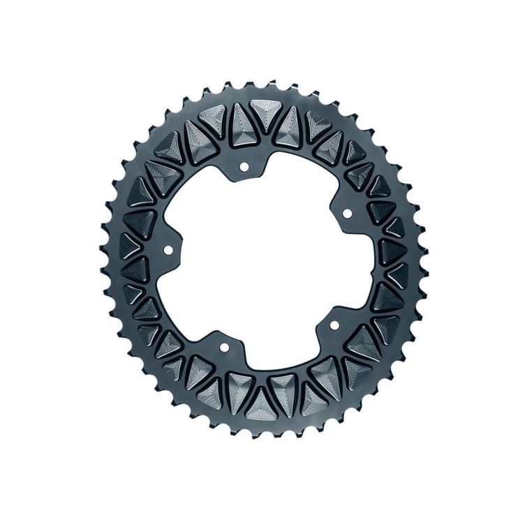 Plateau Ovale Sub Compact Premium - 5 trous 110 mm - Gris - 48 Dents
