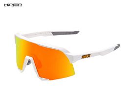 100% Lunettes S3 Soft Tact White - Hiper Red Mirror