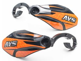 AVS Protège mains avec pattes aluminium - Noir / Orange