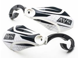 AVS Protège mains avec pattes aluminium - Blanc / Noir