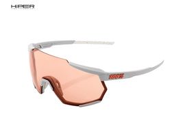 100% Lunettes Racetrap Soft Tact Stone Grey - Hiper Coral