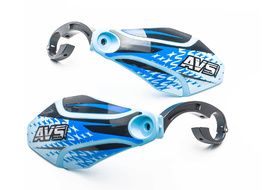 AVS Protège mains avec pattes aluminium - Bleu clair / Noir