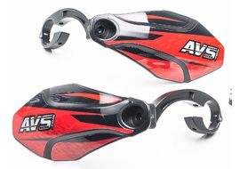 AVS Protège mains avec pattes aluminium - Noir / Rouge