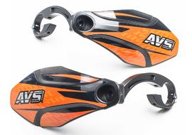 AVS Protège mains avec pattes aluminium - Noir / Orange